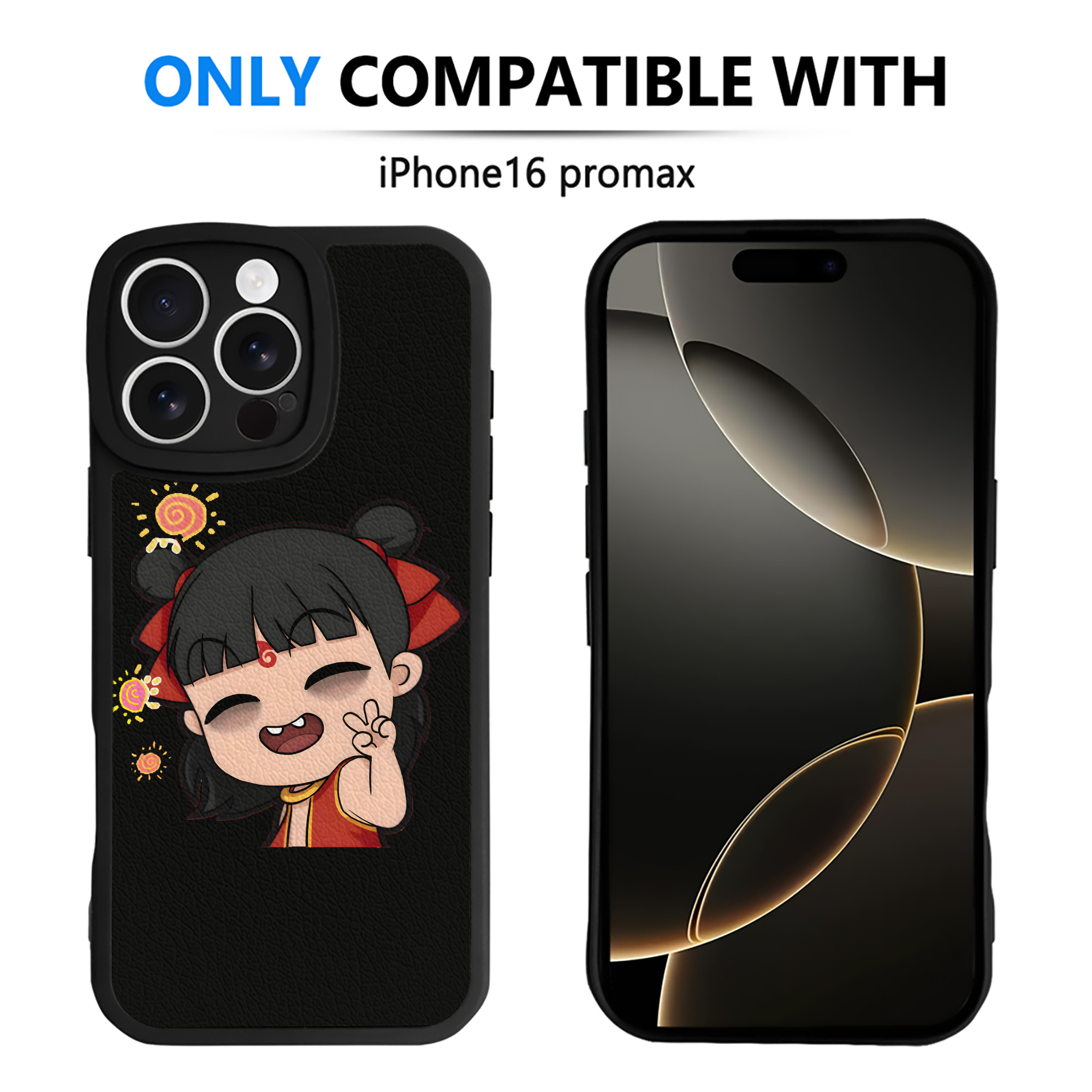 （画像用） Ne Zha 2 ナタ 魔童の大暴れ 【iPhone 16シリーズ対応】シリコンスマホケース（レザー調） 材質：シリコン